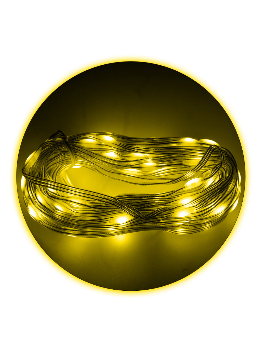 Led Pisca Linha Com 10 Metros Lampadas Tomada 8 Modos Natal Ano Novo Cor:Amarelo