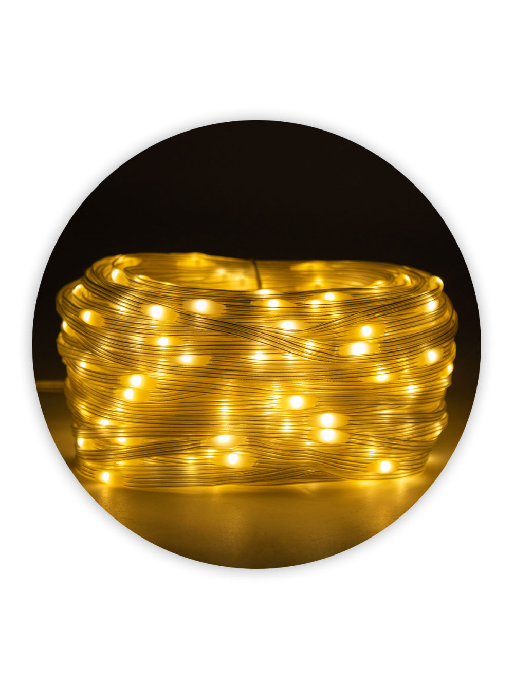 Led Pisca Linha Com 50 Metros Lâmpadas Tomada 8 Modos Natal Ano Novo Cor:Branco Quente