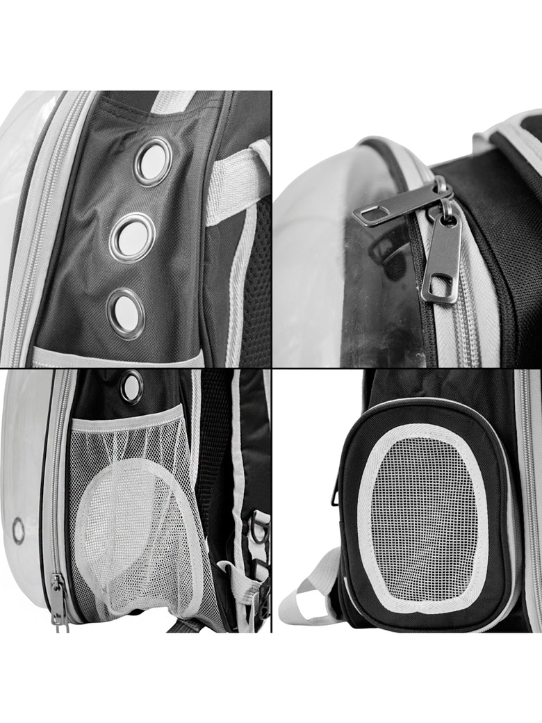 Mochila Pet Visão Panorâmica Gato Cachorro Cão Passeios Astronauta Cor:Azul