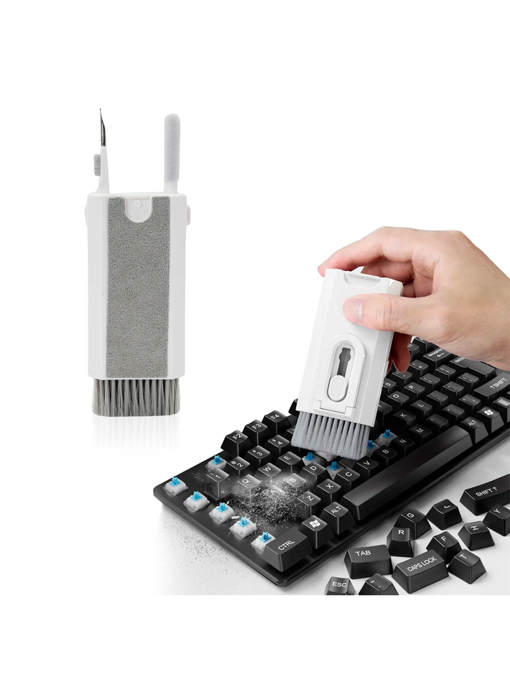 Kit Ferramentas De Limpeza Eletrônicos 8 Em 1 Teclado Headset Fones Notebooks Celulares COR:BRANCO