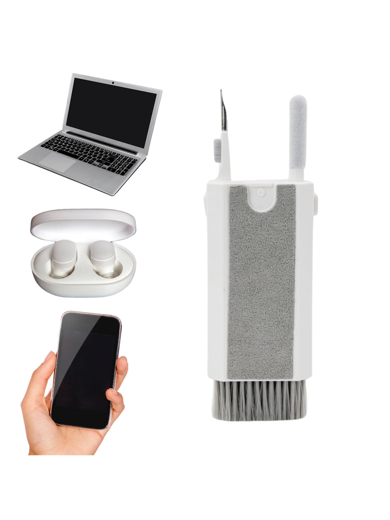 Kit Ferramentas De Limpeza Eletrônicos 8 Em 1 Teclado Headset Fones Notebooks Celulares COR:BRANCO