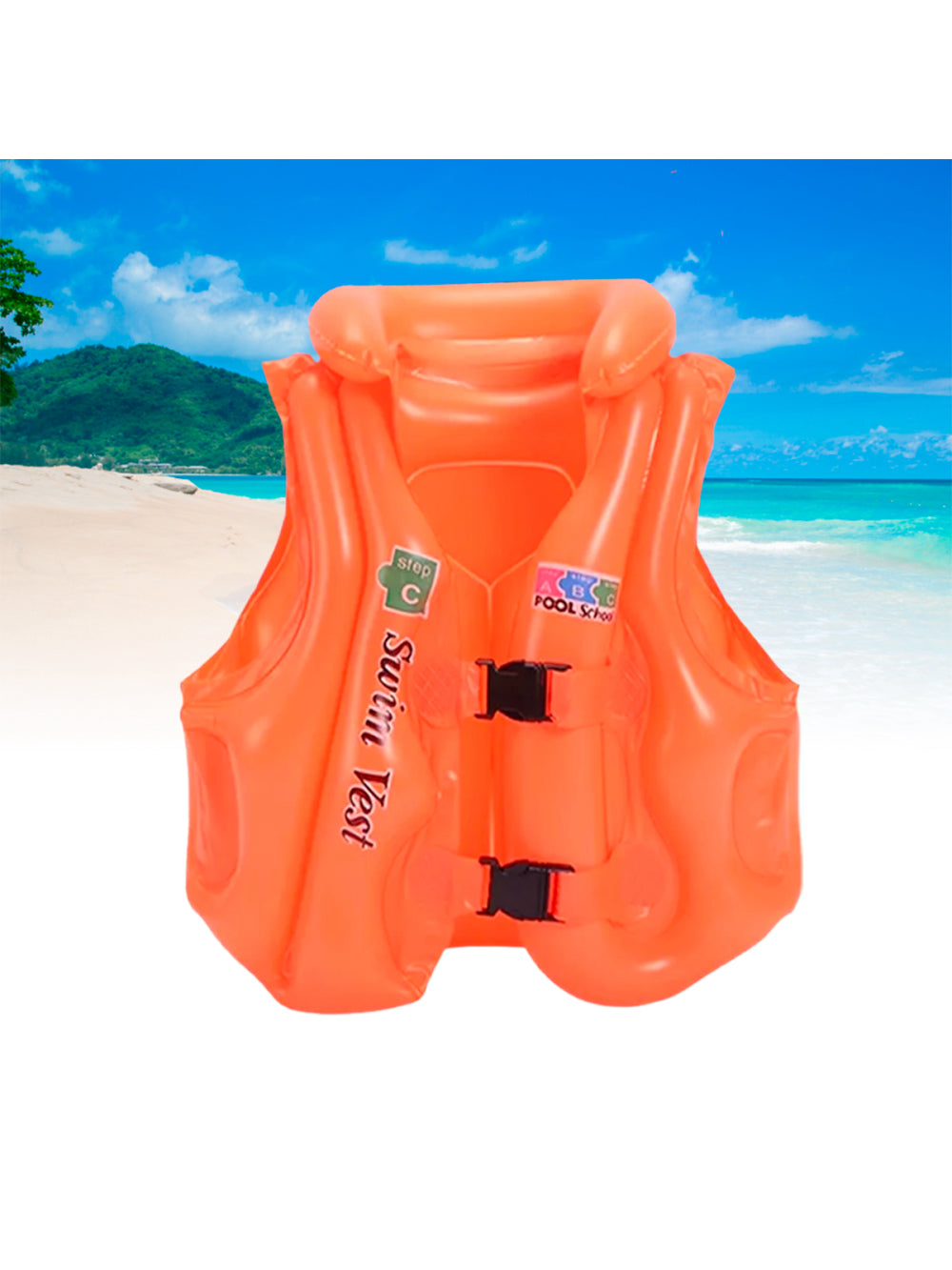 Boia Infantil Colete Salva Vidas Praia Piscina Inflável Criança Cor:Laranja