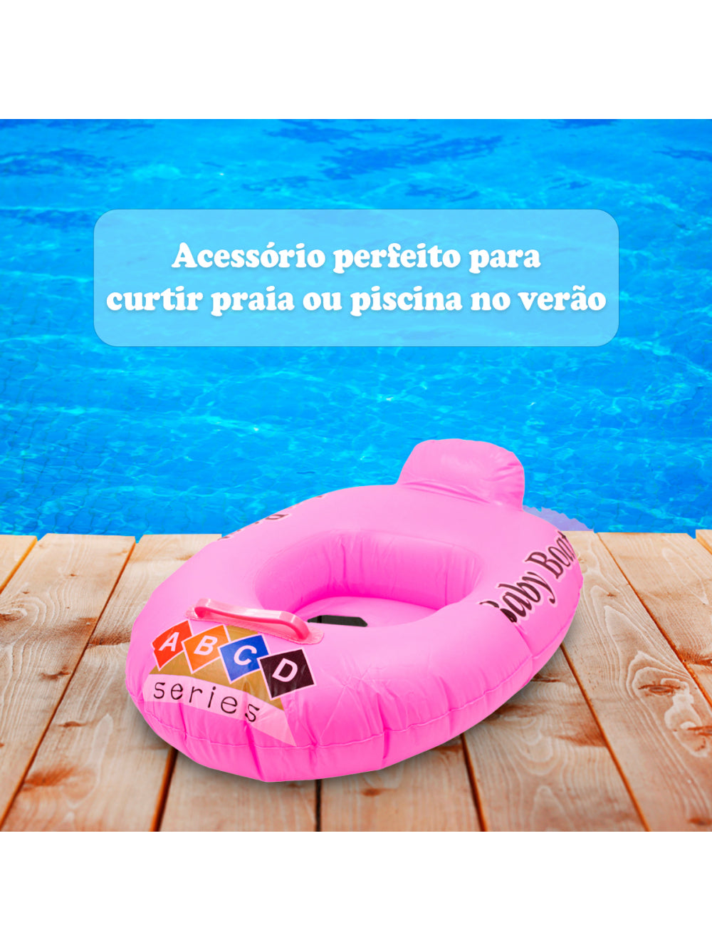 Boia Bote Infantil Inflável Criança Piscina Praia Verão Cor:Rosa