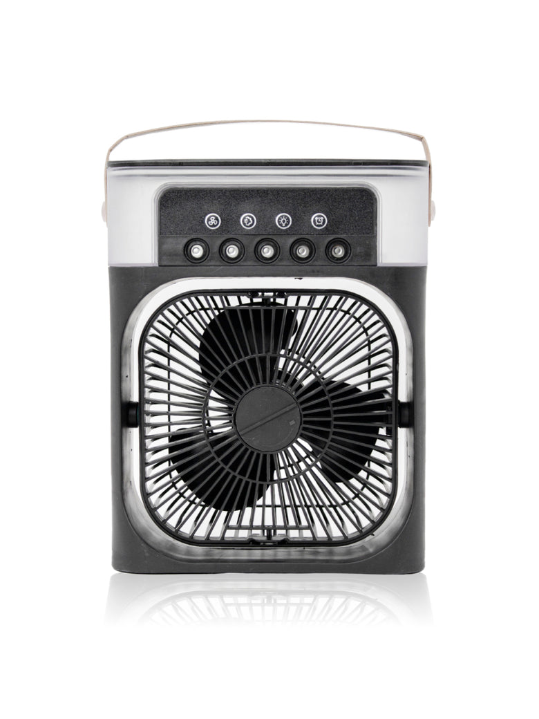 Ventilador Portátil Iluminação Umidificador Climatizador USB De Mesa Cor:Branco