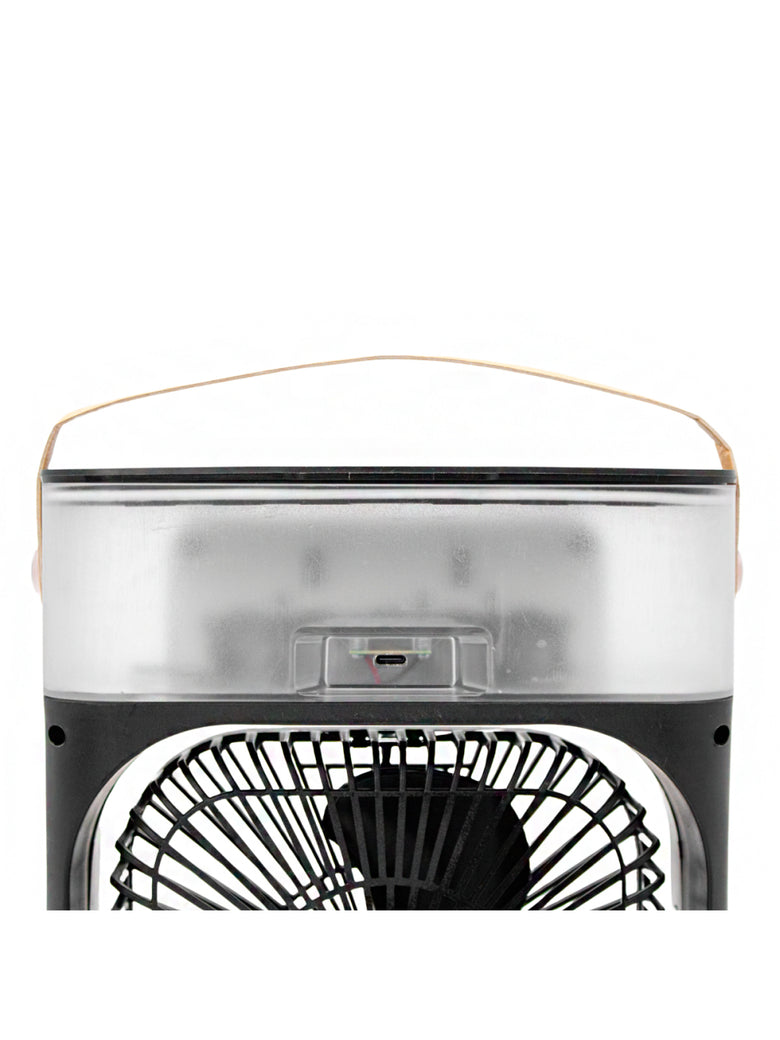 Ventilador Portátil Iluminação Umidificador Climatizador USB De Mesa Cor:Branco