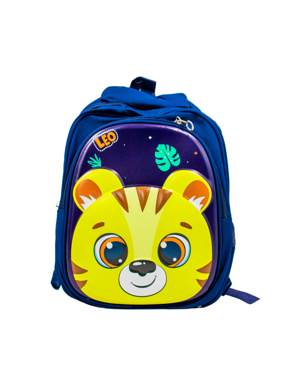Mochila Escolar Infantil Bichinhos Bolsa De Costas Creche Alto Relevo Modelo:Tigre Azul Marinho