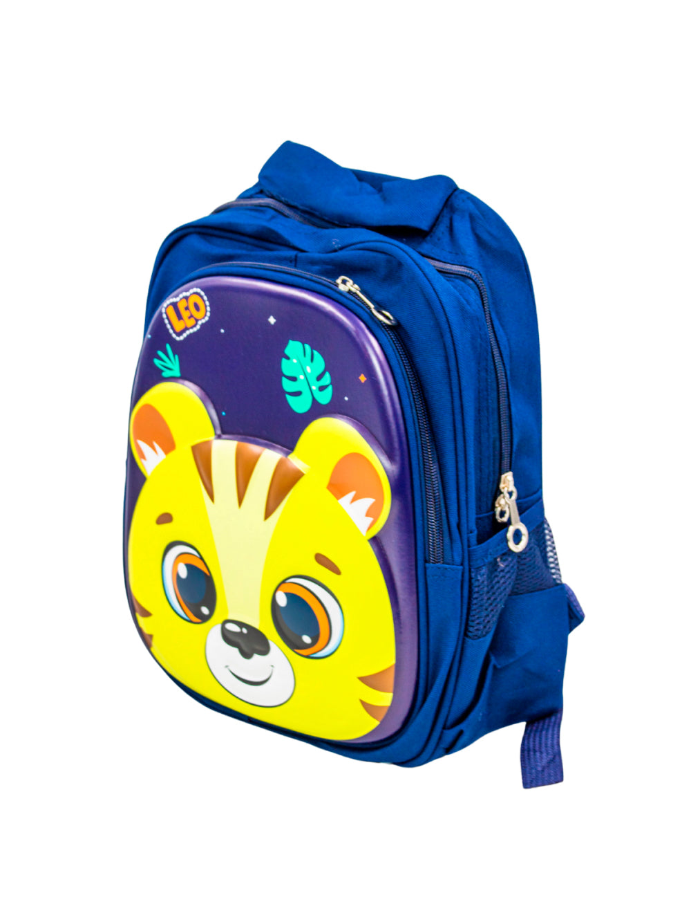 Mochila Escolar Infantil Bichinhos Bolsa De Costas Creche Alto Relevo Modelo:Tigre Azul Marinho