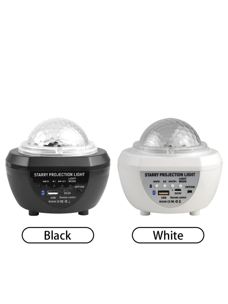 Luminaria Pojeção De Estrelas Universo Caixa De Som Bluetooth Cor:Preto