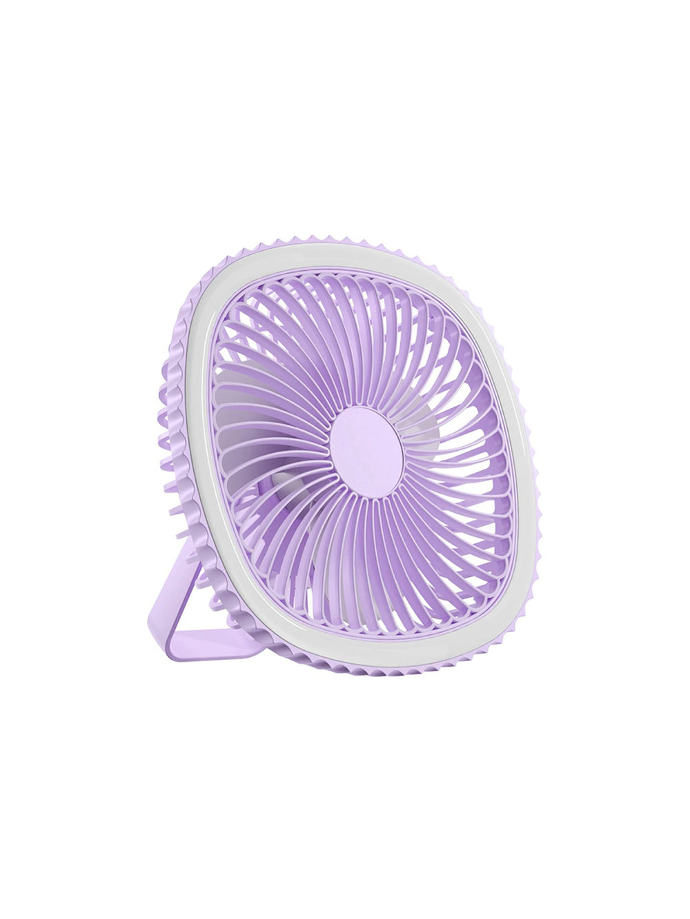 Mini Ventilador De Mesa Luz Ring Light Usb Portátil Potente Silencioso Cor:Lilás