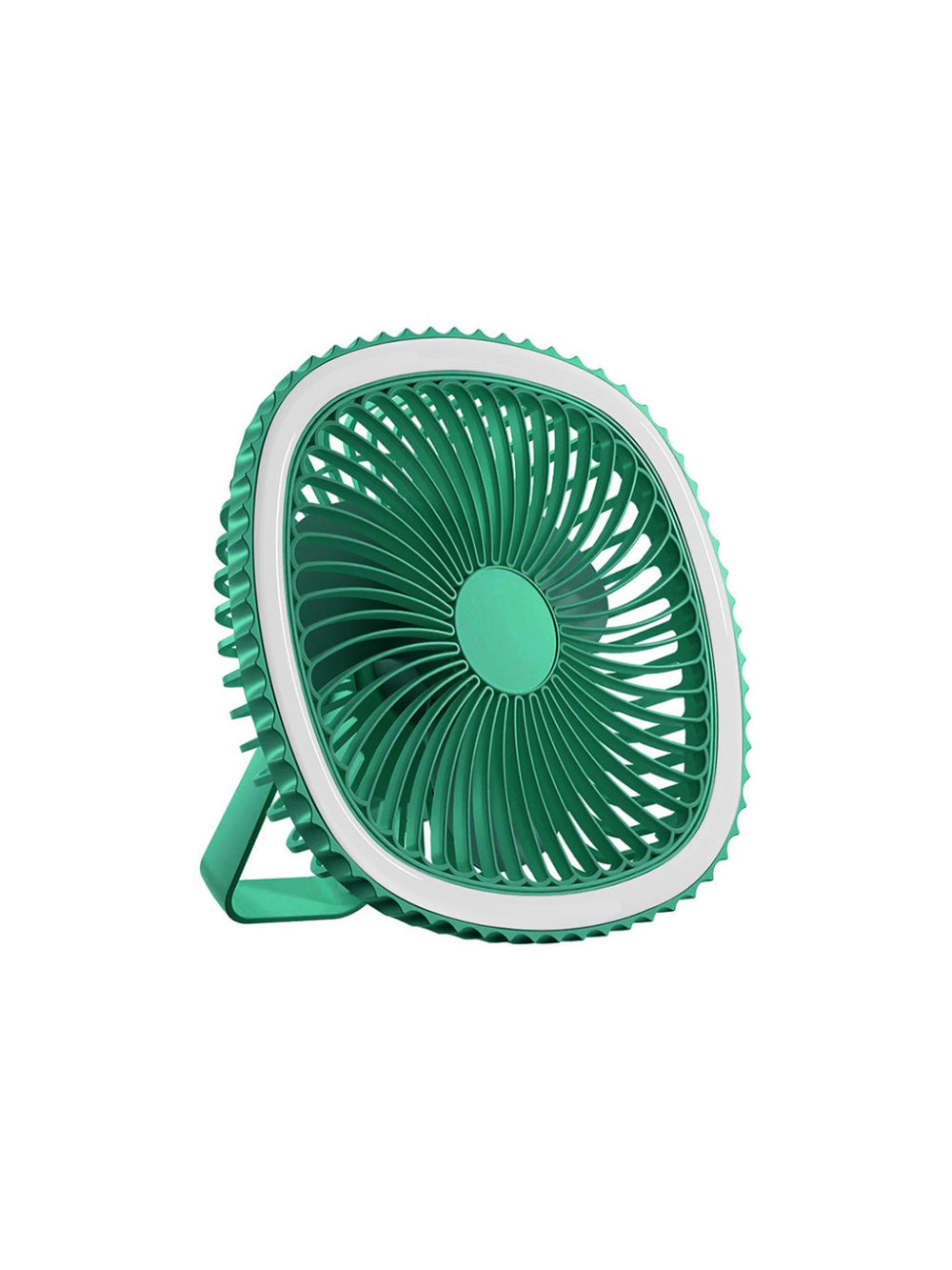 Mini Ventilador De Mesa Luz Ring Light Usb Portátil Potente Silencioso Cor:Verde