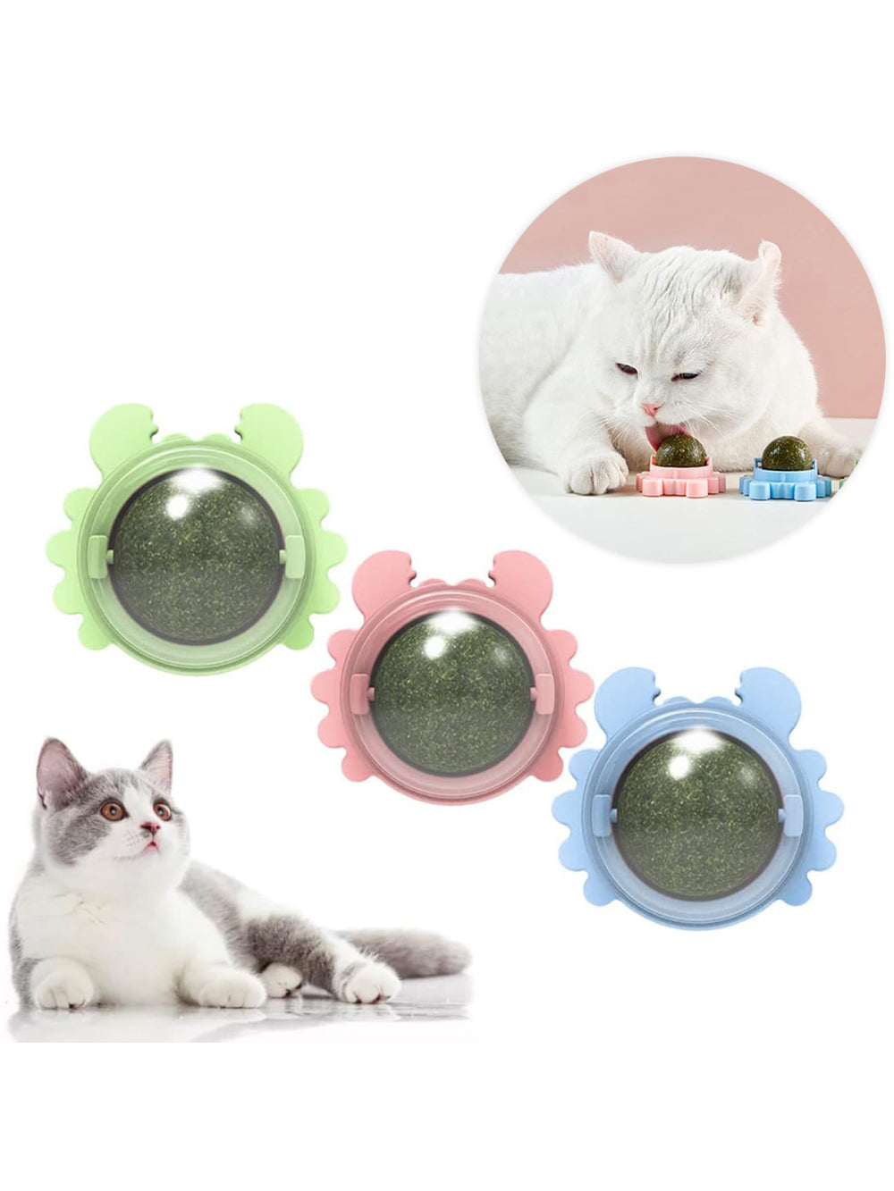 Bola Bolinha De Catnip Brinquedo Relaxante Para Gatos Cor:Rosa