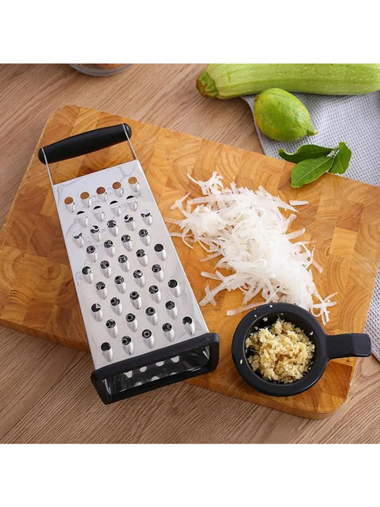 Ralador Fatiador Inox 4 em 1 C/ Alça Cozinha Legumes Queijos