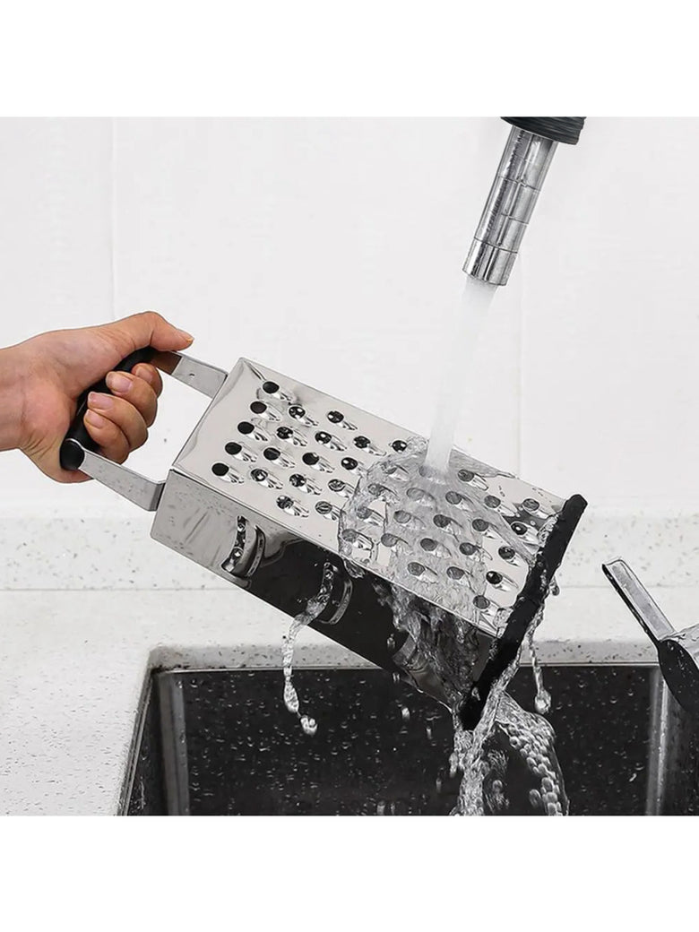 Ralador Fatiador Inox 4 em 1 C/ Alça Cozinha Legumes Queijos