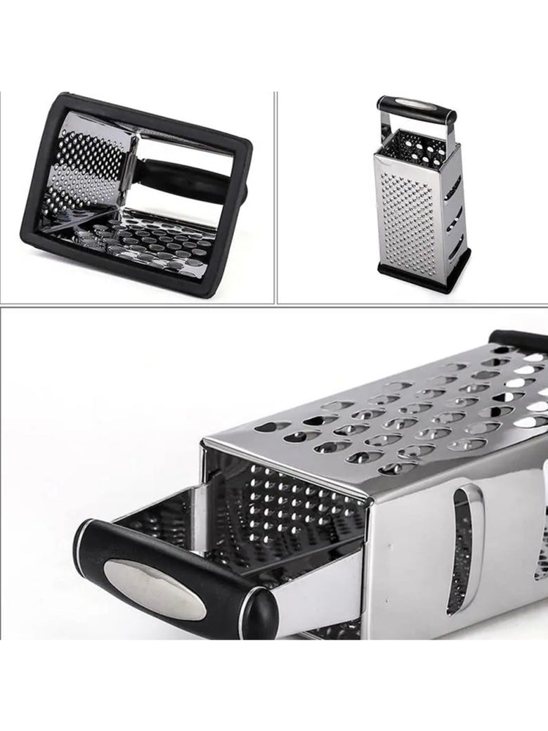 Ralador Fatiador Inox 4 em 1 C/ Alça Cozinha Legumes Queijos