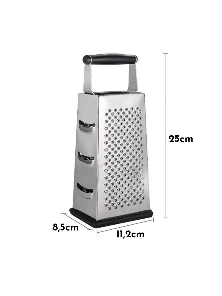Ralador Fatiador Inox 4 em 1 C/ Alça Cozinha Legumes Queijos