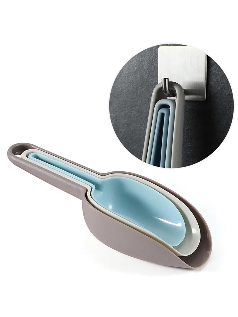 Colher Concha Pegador Medidoras Cozinha Gelo Cereais Ração 3un