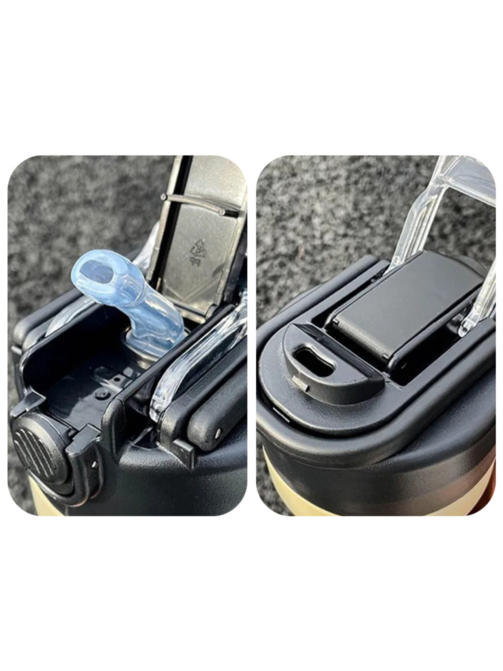 Garrafa Térmica Copo Inox 500ml Canudo Alça Esporte Academia Cor:Preto