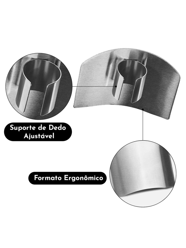 Protetor De Dedos Aço Inox Cortar Legumes Verduras Cozinha