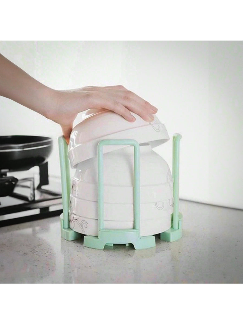 Escorredor de Pratos Organizador Giratório Ajustável Cozinha Cor:Verde Claro