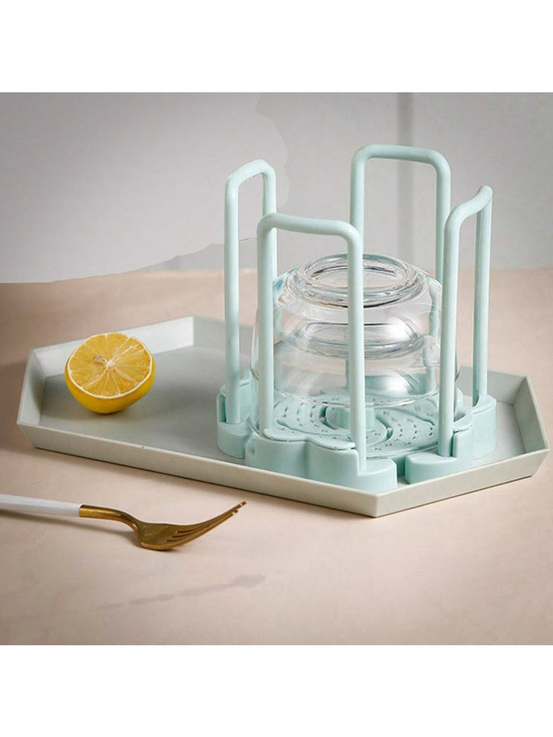 Escorredor de Pratos Organizador Giratório Ajustável Cozinha Cor:Verde Claro