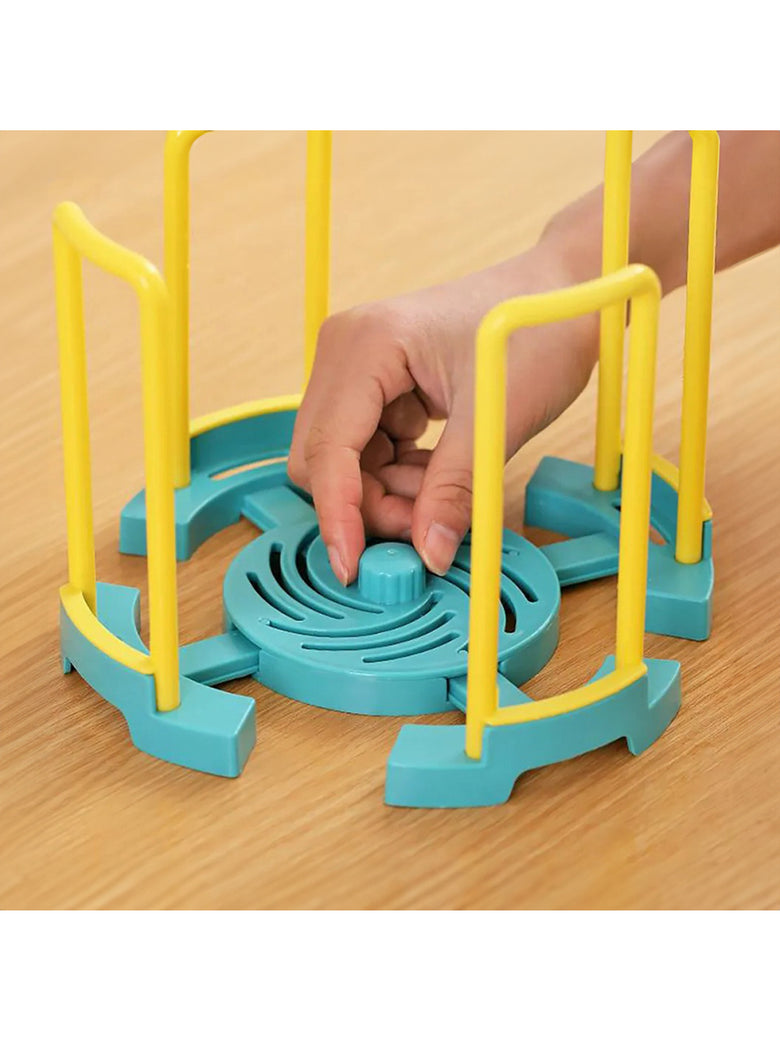 Escorredor de Pratos Organizador Giratório Ajustável Cozinha Cor:Verde Claro