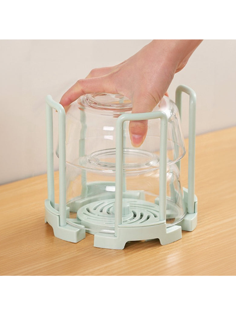 Escorredor de Pratos Organizador Giratório Ajustável Cozinha Cor:Verde Claro