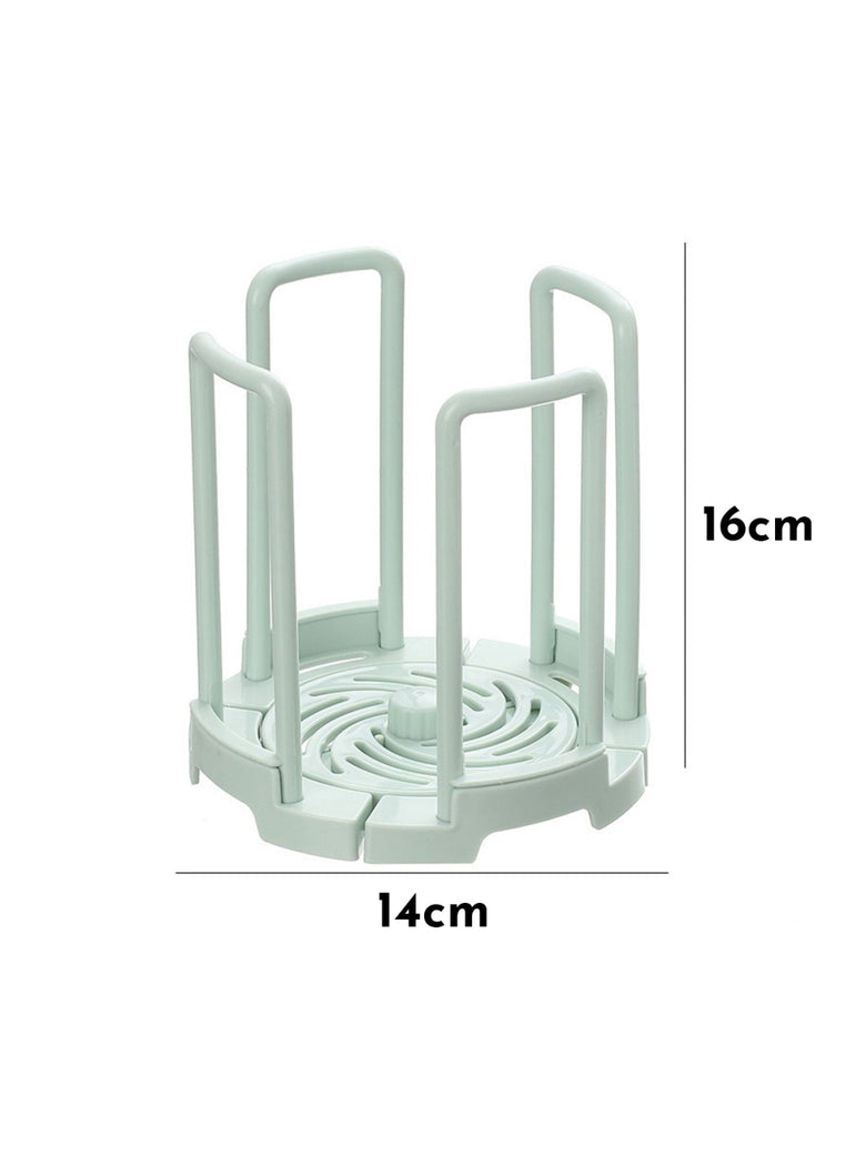 Escorredor de Pratos Organizador Giratório Ajustável Cozinha Cor:Verde Claro