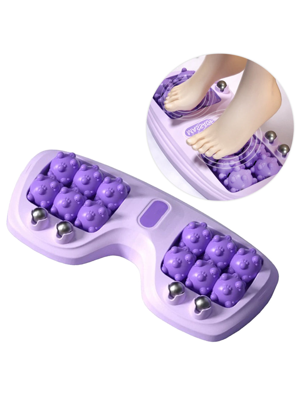 Massageador De Pé Rolo Ímã Portátil Dores Fascite Plantar Tendinite Cor:Lilás