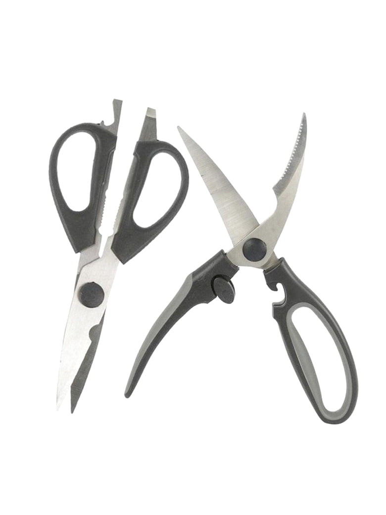 Tesouras De Cozinha Culinária Abridor Corta Desossa Aço Inox Kit C/ 2