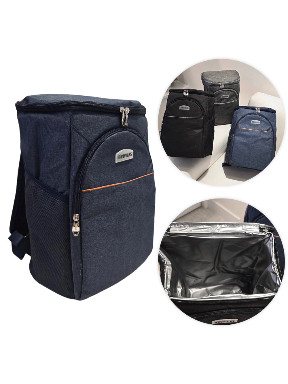 Mochila Bolsa Térmica Cooler Praia Passeio Marmita Cerveja Cor:Preto