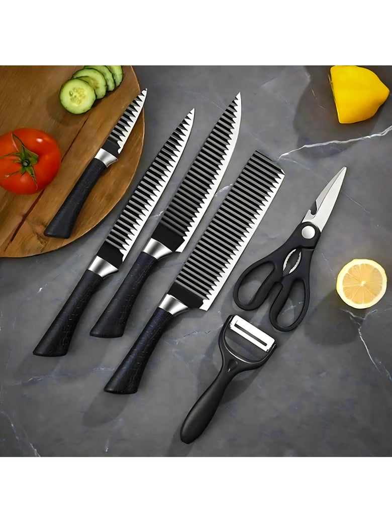 Jogo de Facas Conjunto 8 Peças Aço Inox Garra Tesoura Cozinha