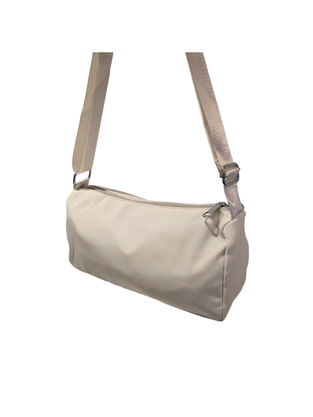 Bolsa Lateral Alça Grossa Transversal Lisa Casual Festa Cor:Branco