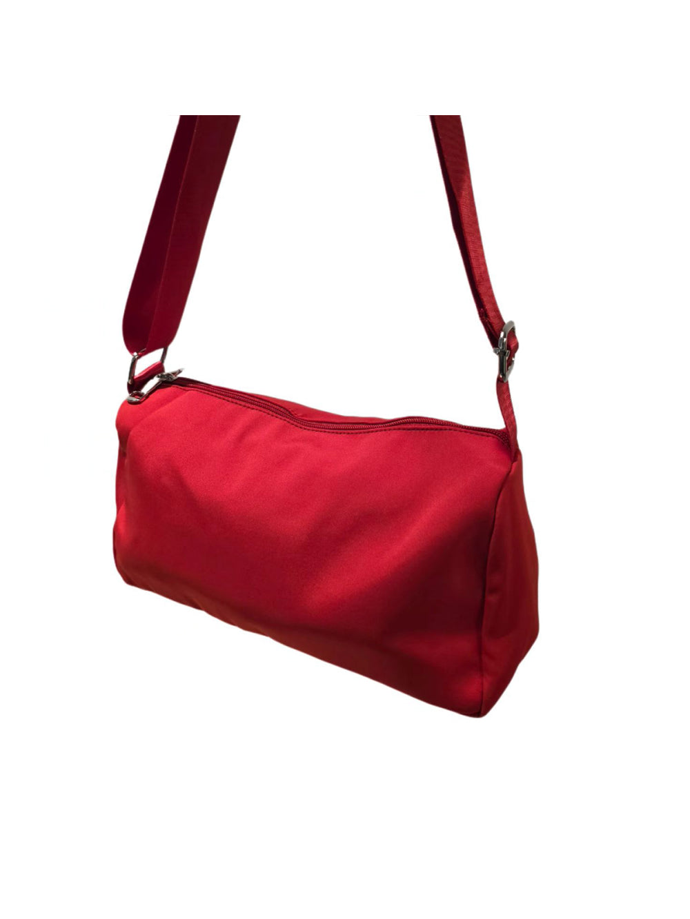 Bolsa Lateral Alça Grossa Transversal Lisa Casual Festa Cor:Vermelho