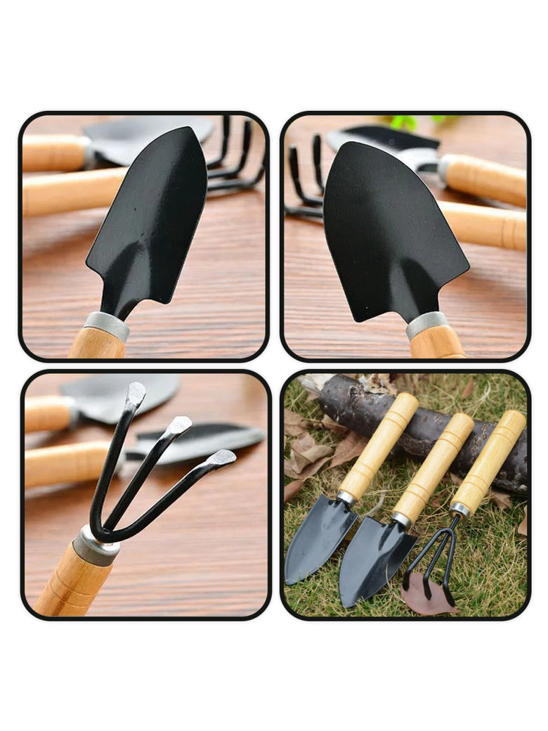 Kit 3 Peças Ferramentas Jardinagem Jardim Horta Pá Ancinho