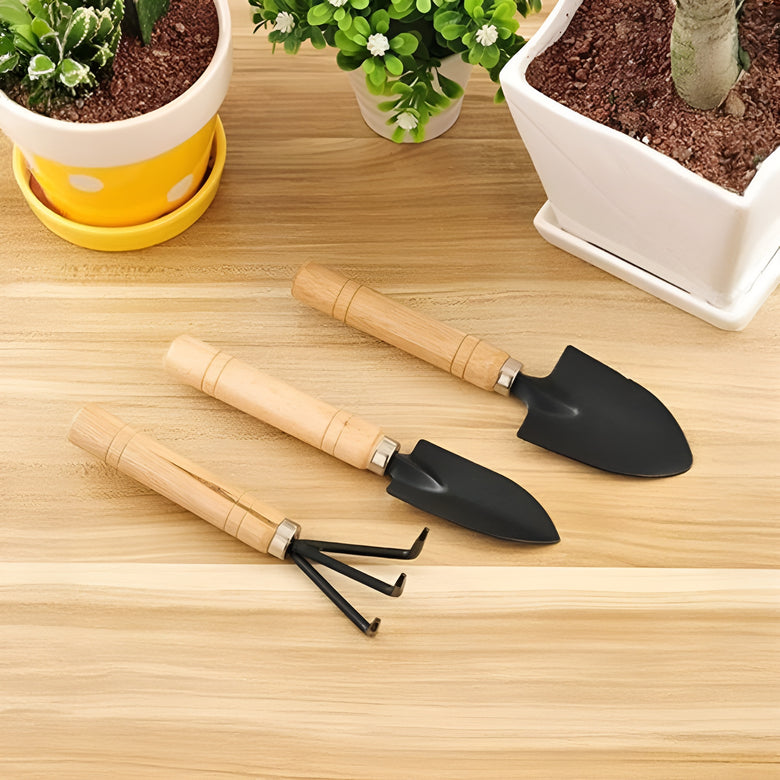 Kit 3 Peças Ferramentas Jardinagem Jardim Horta Pá Ancinho