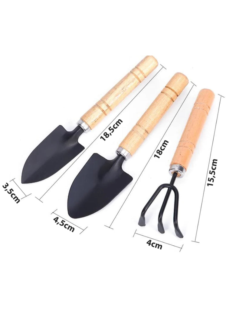 Kit 3 Peças Ferramentas Jardinagem Jardim Horta Pá Ancinho