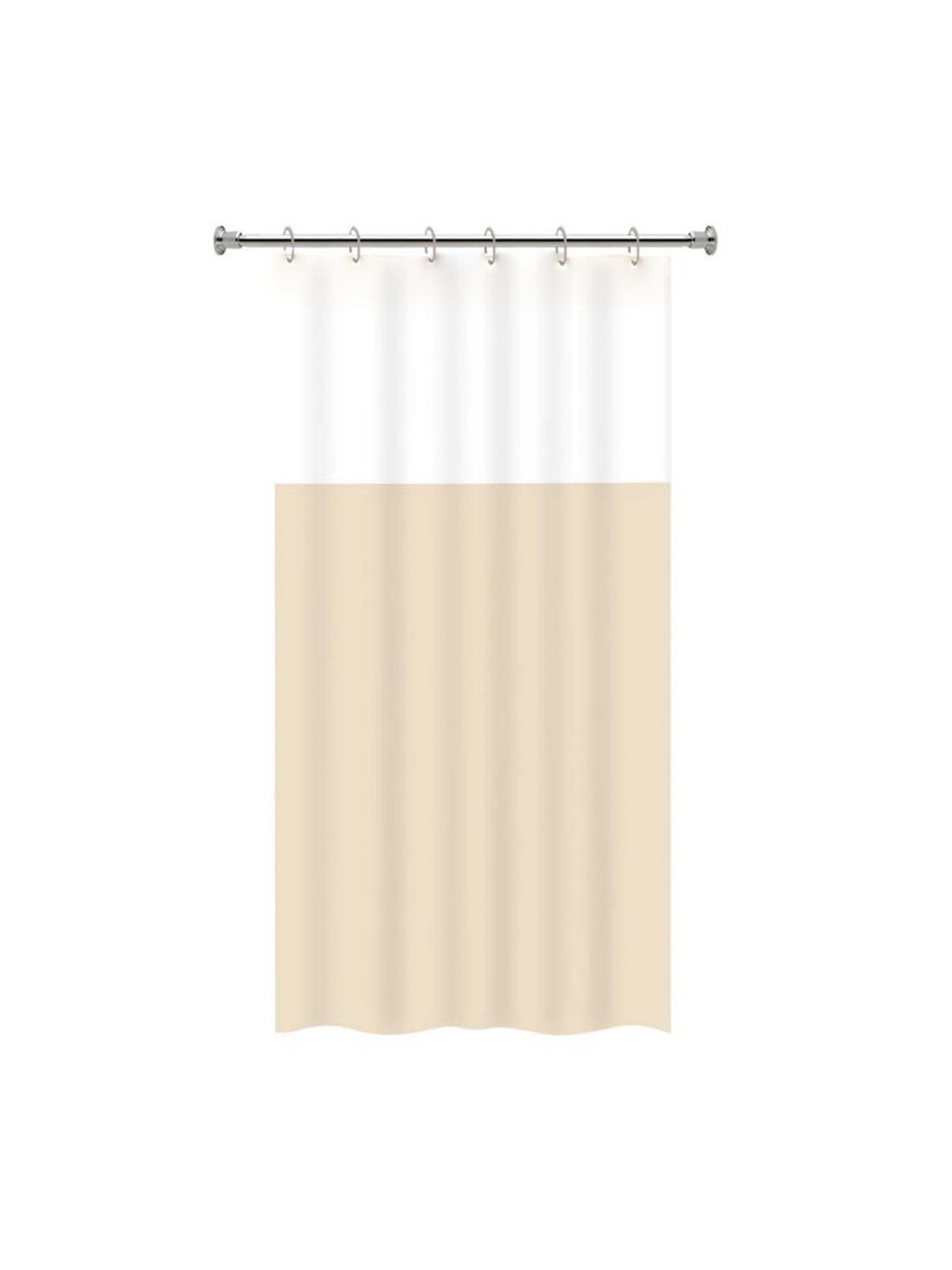Cortina De Box Banheiro PVC Com Visor Liso 138X198cm Cor:Bege