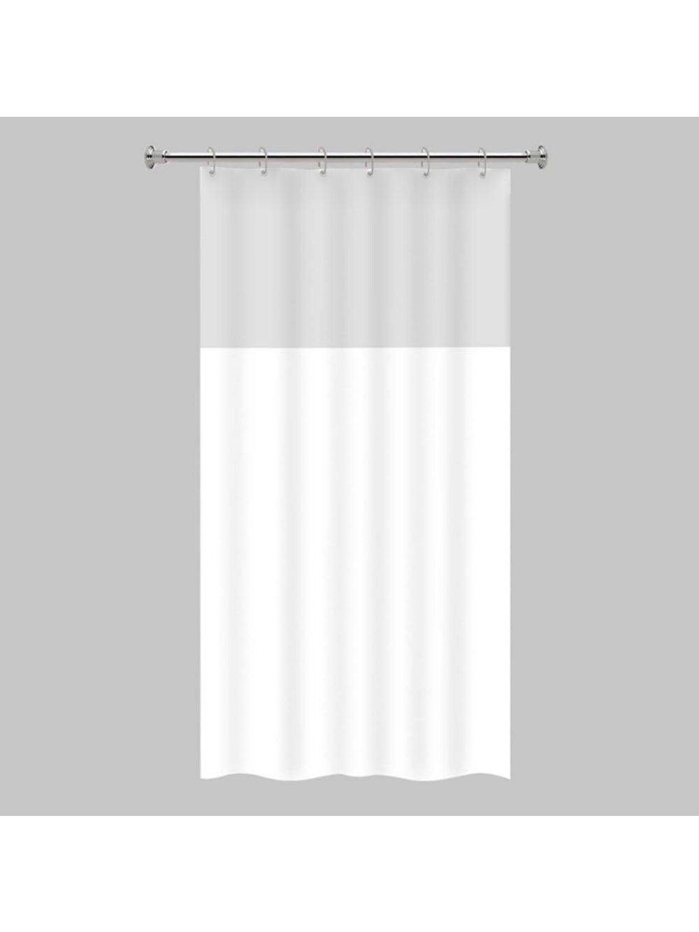 Cortina De Box Banheiro PVC Com Visor Liso 138X198cm Cor:Branco
