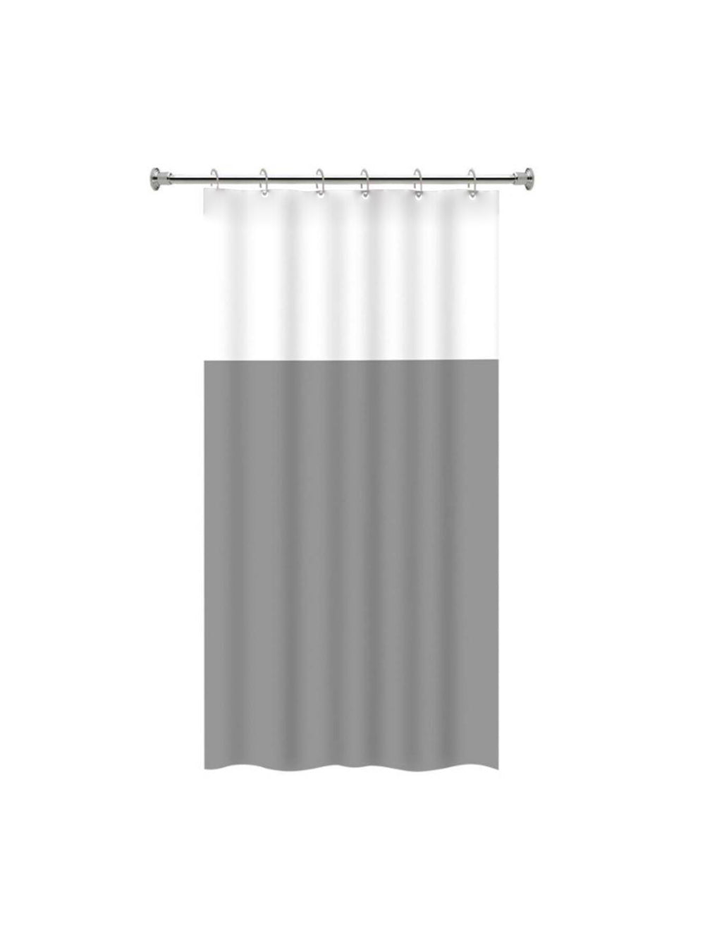 Cortina De Box Banheiro PVC Com Visor Liso 138X198cm Cor:Cinza