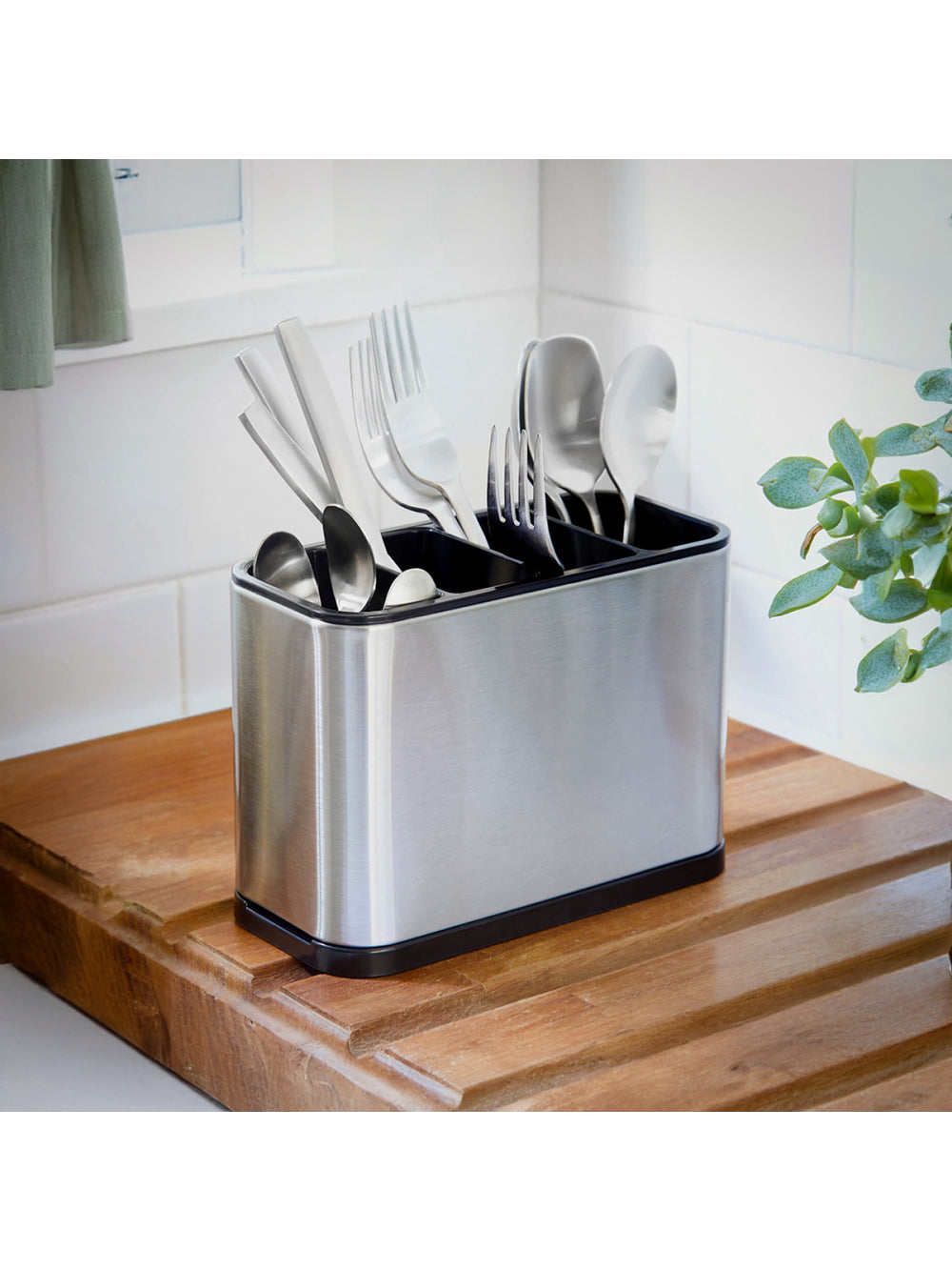 Porta Talher Escorredor Inox 4 Divisórias Pia Cozinha