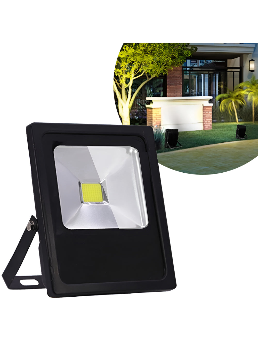 Refletor Led Holofote 30w Bivolt Resistente Chuva Pó Luz Branca Cor:Branco Frio