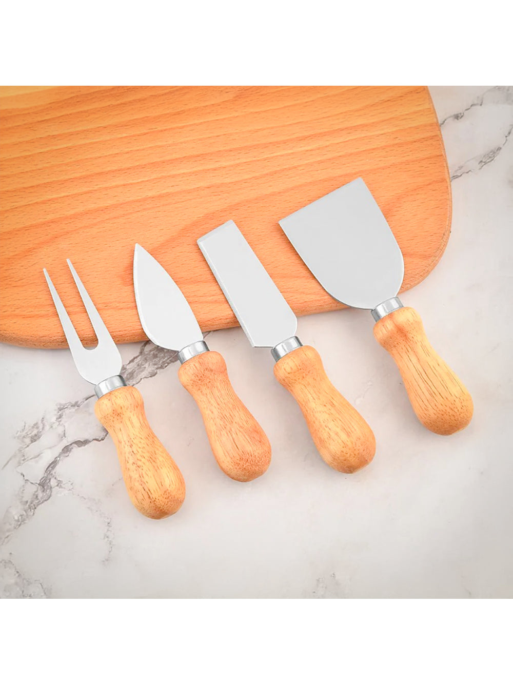 Conjunto Jogo De Utensílios Queijo Inox 4 Peças Gourmet