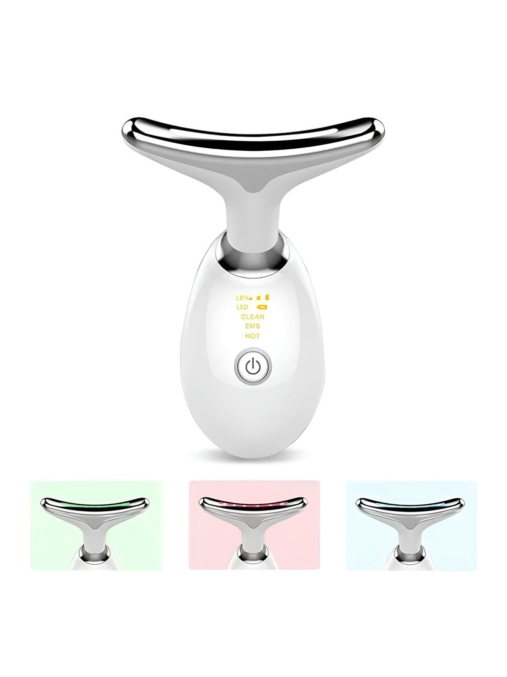 Massageador Facial Elétrico Pescoço Face Firmeza USB Cor:Branco