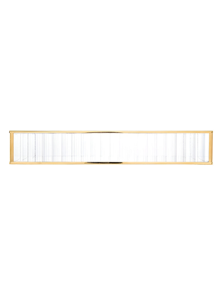 Bandeja Vidro Metal Dourado Porta Objetos Maquiagem 20x15cm