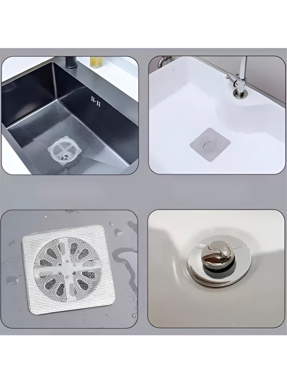 Kit com 6 Filtros Adesivos Descartável Para Ralo Banheiro