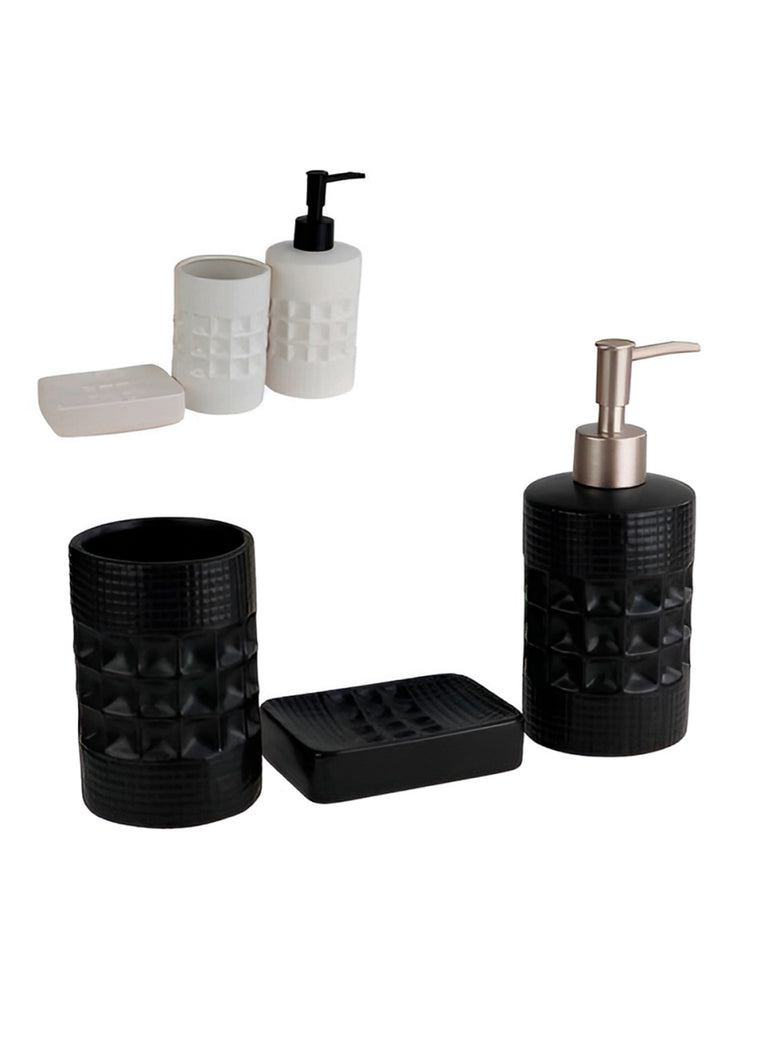 Conjunto Para Banheiro 3 Peças Bancada Pia Organização Modelo:Malta;Cor:Preto