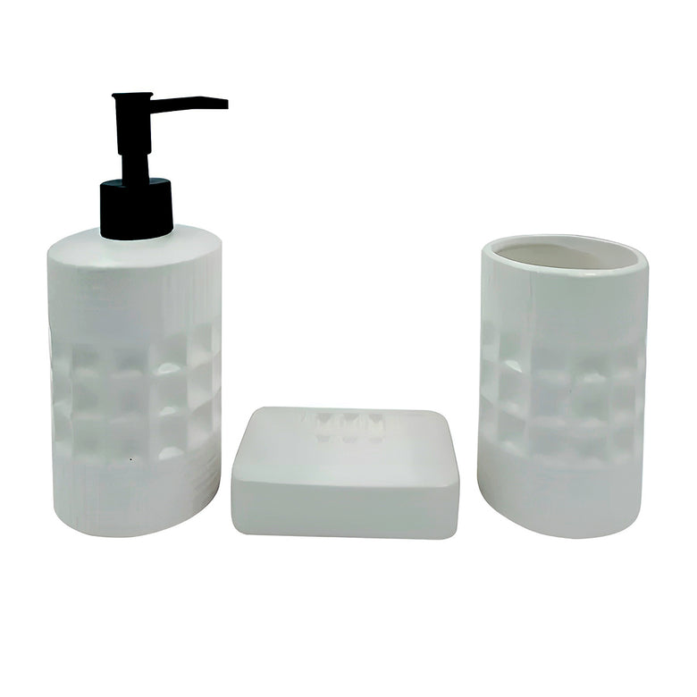 Conjunto Para Banheiro 3 Peças Bancada Pia Organização Modelo:Malta;Cor:Preto
