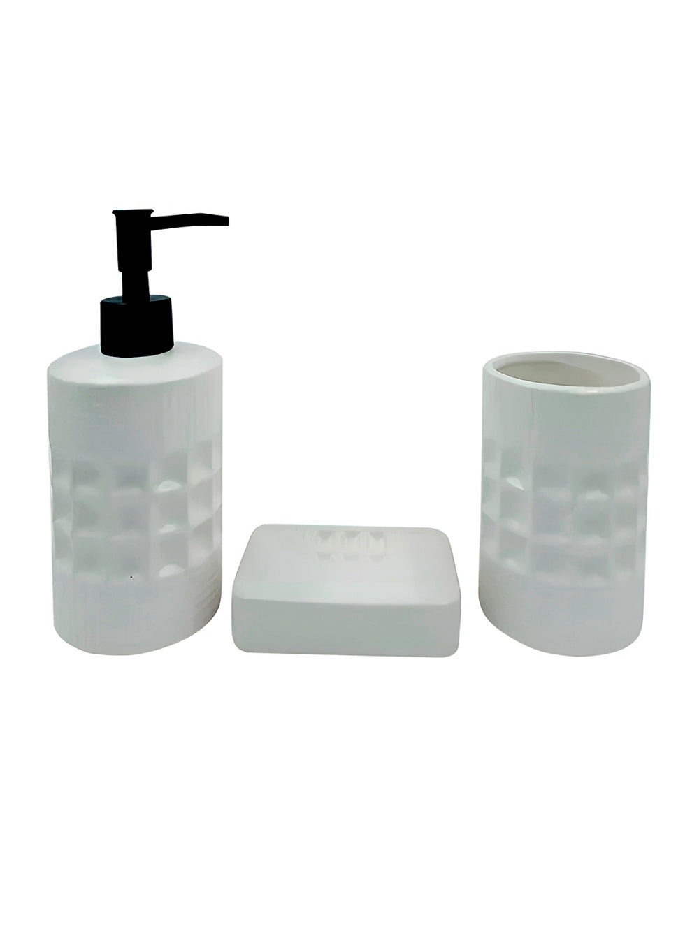 Conjunto Para Banheiro 3 Peças Bancada Pia Organização Modelo:Pequim;Cor:Branco