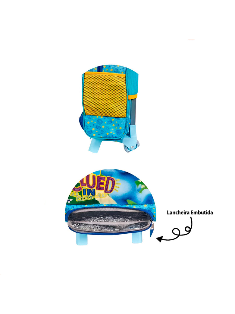 Conjunto Mochila Estojo Lancheira Térmica Cachorrinho