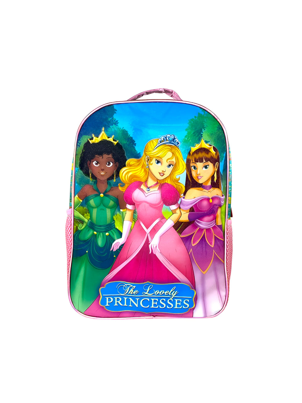 Kit Mochila Escolar com Acessórios Infantil Princesas Cor:Rosa